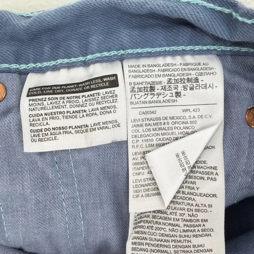 Levi's 501 Original Fit Mens W34 L34 Blue Garment Dyed Jeans